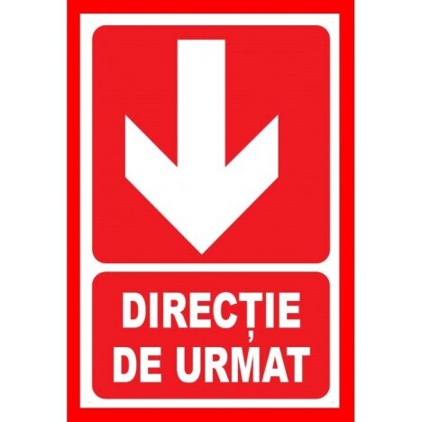 Placute pentru directie de urmat in jos