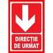 Placute pentru directie de urmat in jos